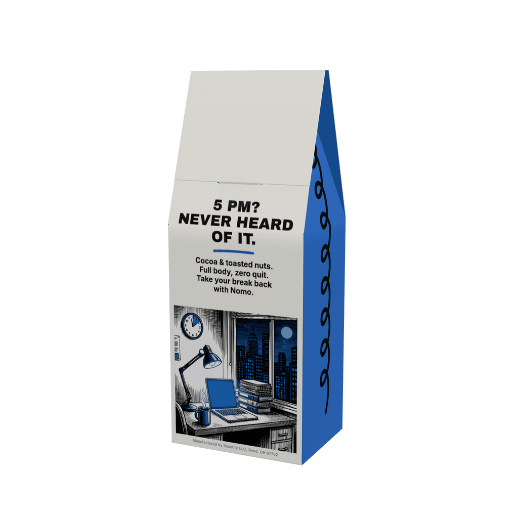 NOMO Overtime Blend 12 oz coffee box, back