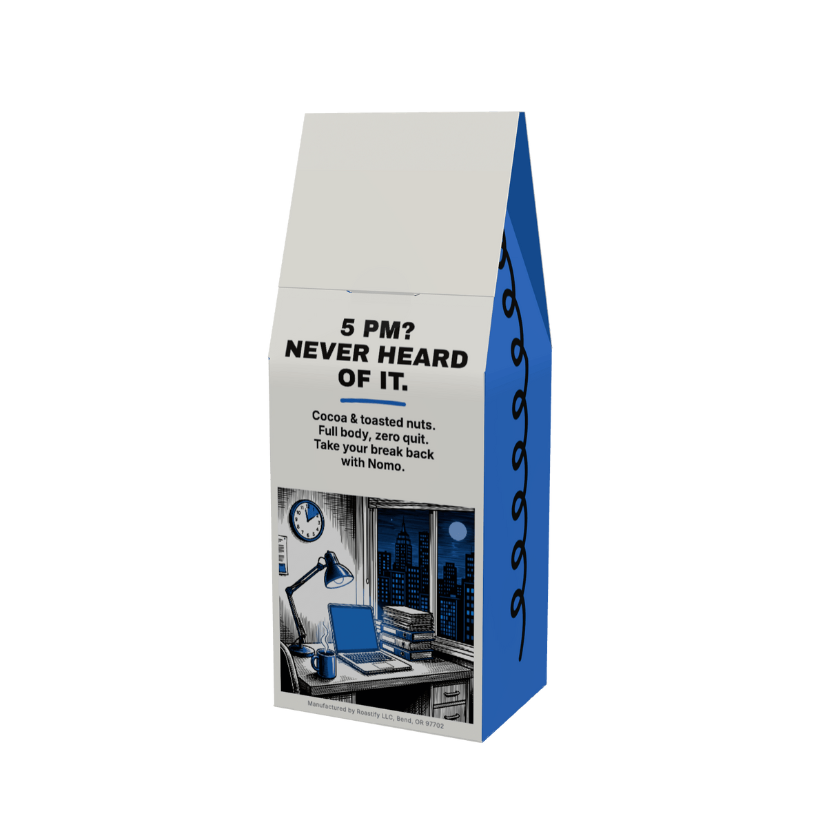 NOMO Overtime Blend 12 oz coffee box, back