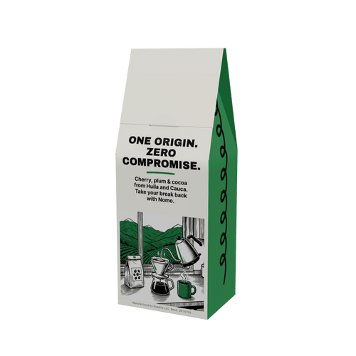 NOMO Colombia single origin 12 oz coffee box, back