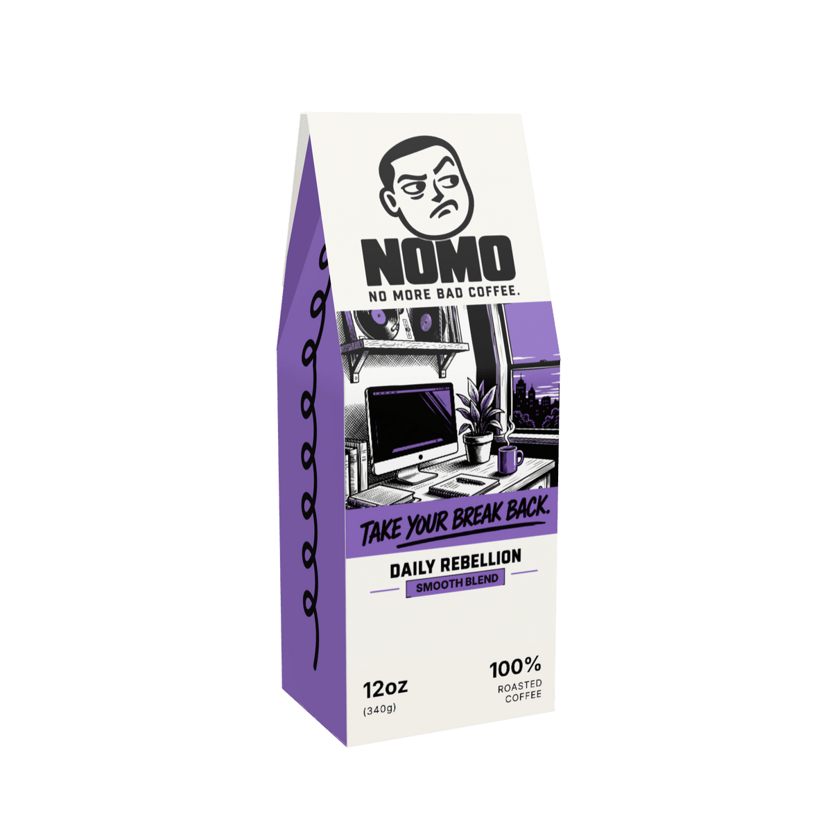 NOMO Smooth Blend 12 oz coffee box, front